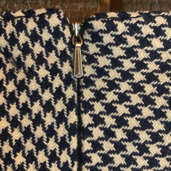 Made in Belgium women’s skirt houndstooth A-line navy white size XS academia - Picture 8 of 15